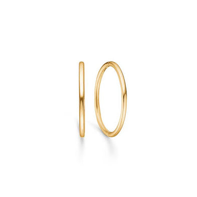 Alliance ring 1,5 mm i glat, blankt guld set fra siden og forfra, enkel og elegant stil. Model8510528