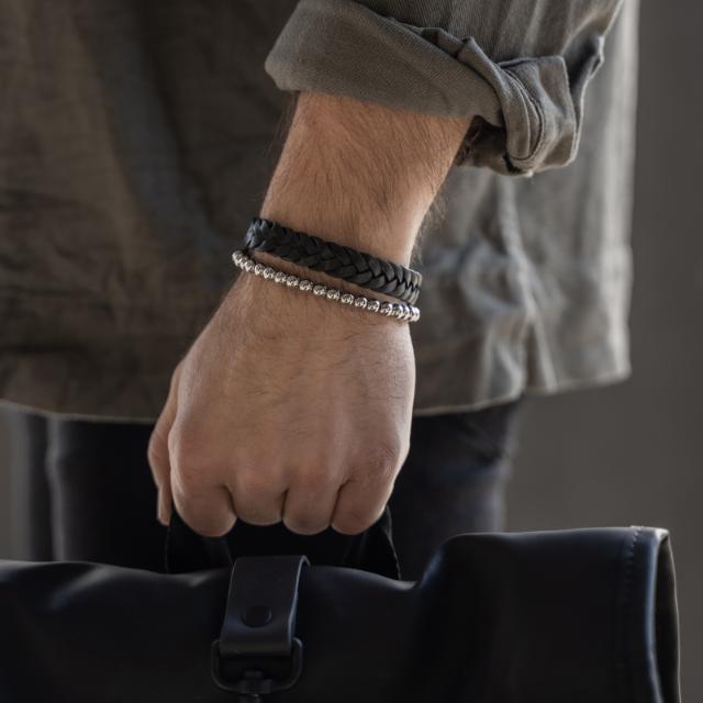 Son Of Noa Herrenarmband aus schwarzem Leder – 809702691