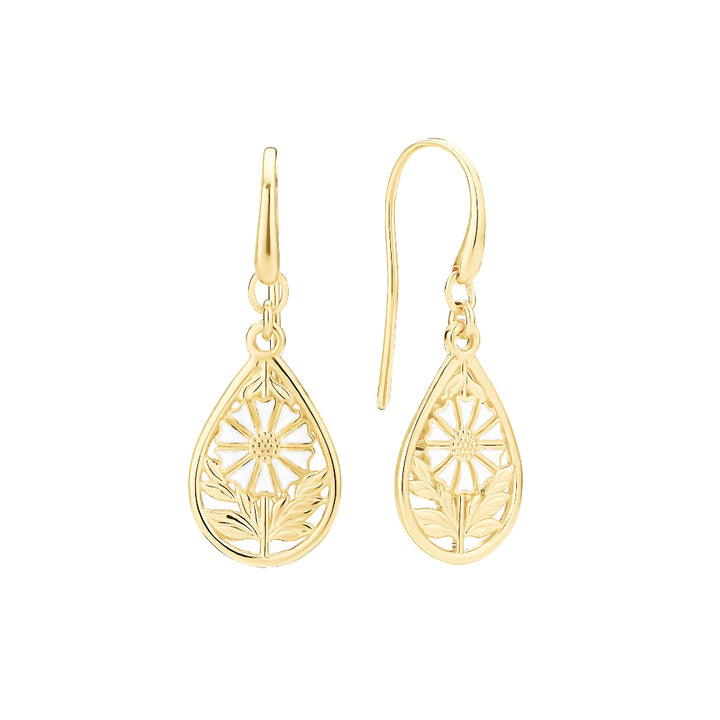 Daisy Drop Ohrring 5mm – 24kt vergoldetes Silber