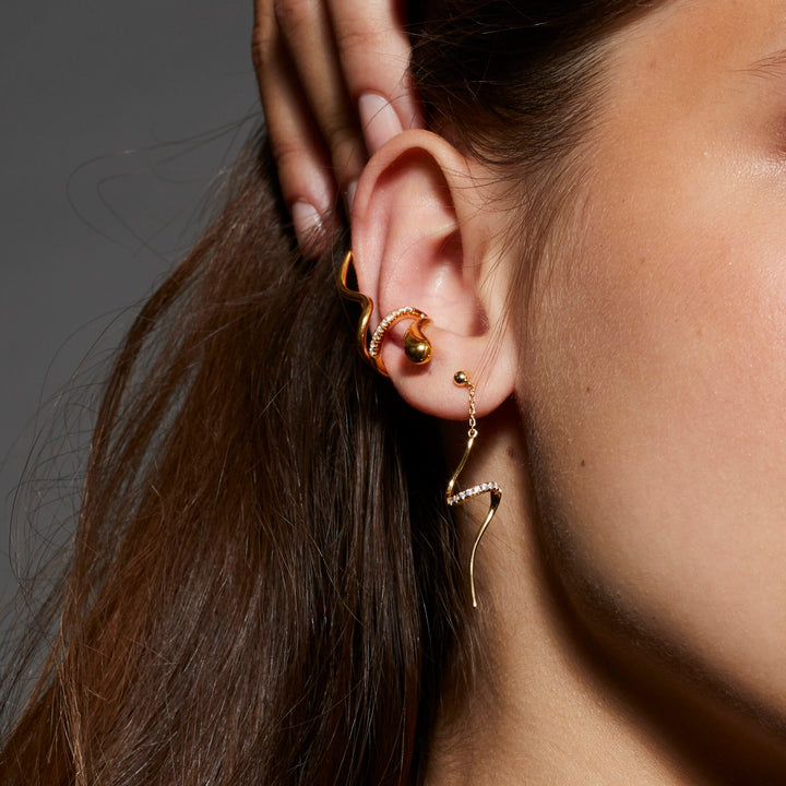 Alura Copenhagen Grace Single Ohrring – Vergoldeter Ohrring mit Zirkonia 