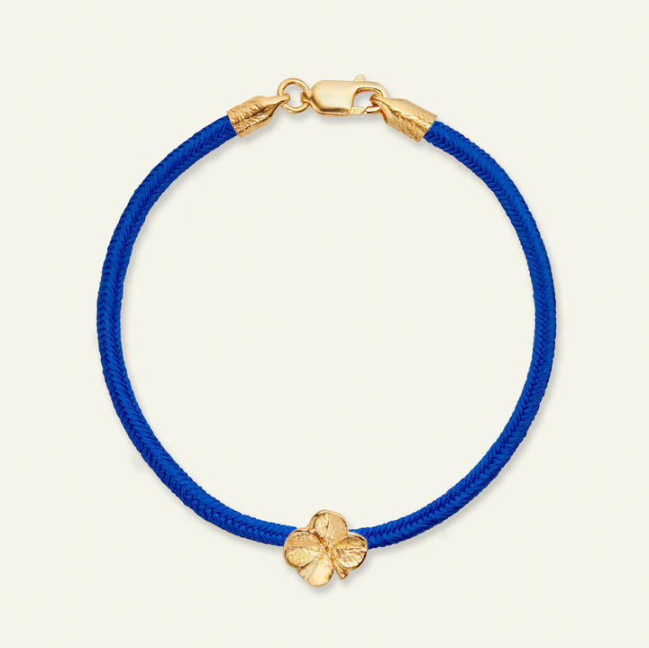 Flora Danica Vierblattklee Seidenarmband Student Blau 