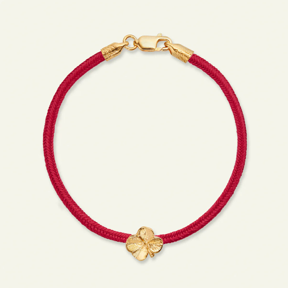 Flora Danica Vierblättriges Klee Seidenarmband Student Rot 