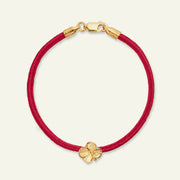 Flora Danica Vierblättriges Klee Seidenarmband Student Rot 