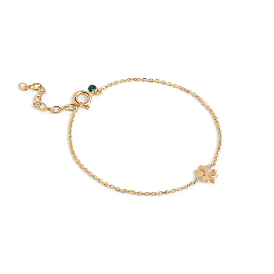 Enamel Vier Blattklee -Armbänder in vergoldetem Silber