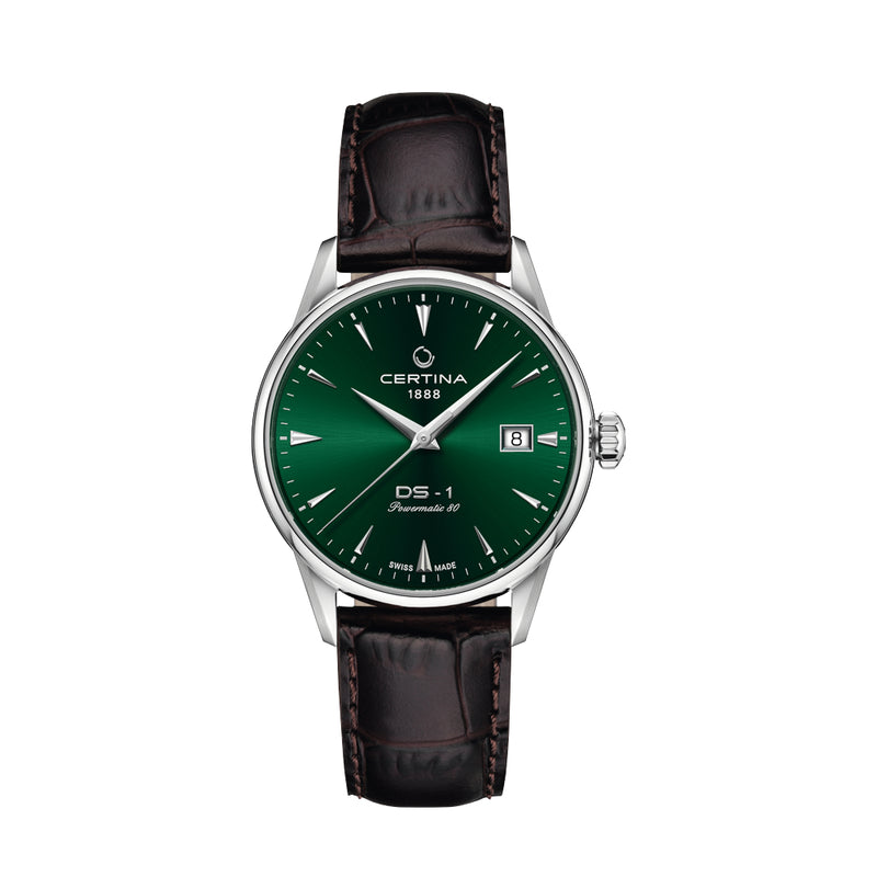 Certina DS-1 38 mm, grünes Zifferblatt – Powermatic 80