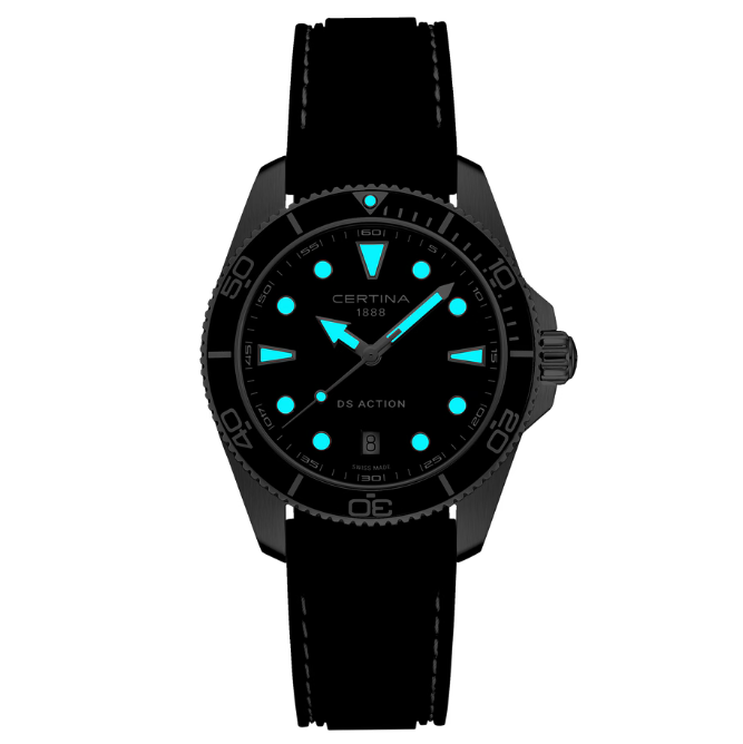 Certina DS Action - 40mm Schwarzes Kautschukarmband – Produktbild 3