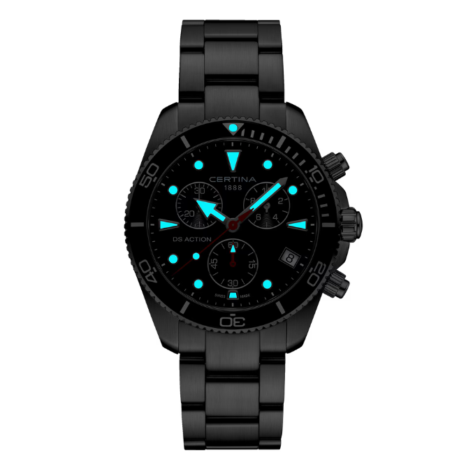Certina DS Action Chrono - 42mm Schwarzes Zifferblatt – Produktbild 2