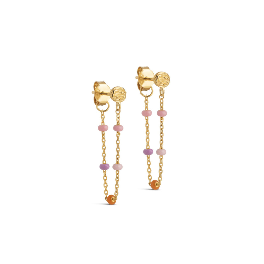 Enamel Lola Ohrringe - Blush in vergoldetem Silber