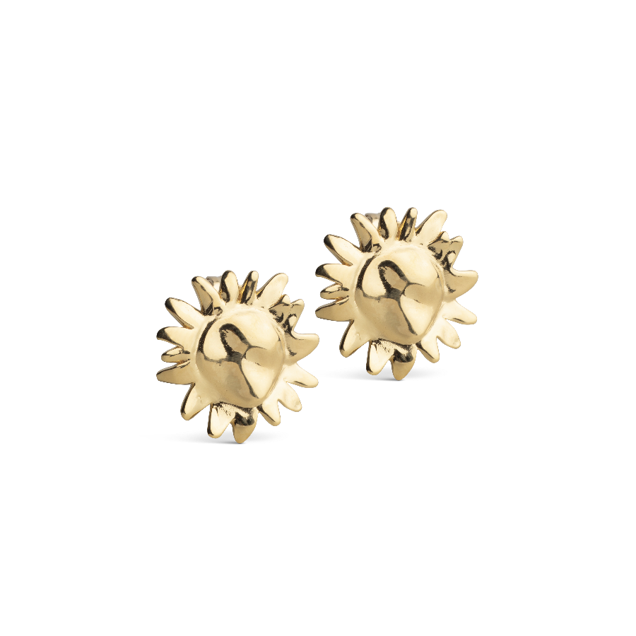 Großer Sonnenschein-Ohrstecker aus Emaille