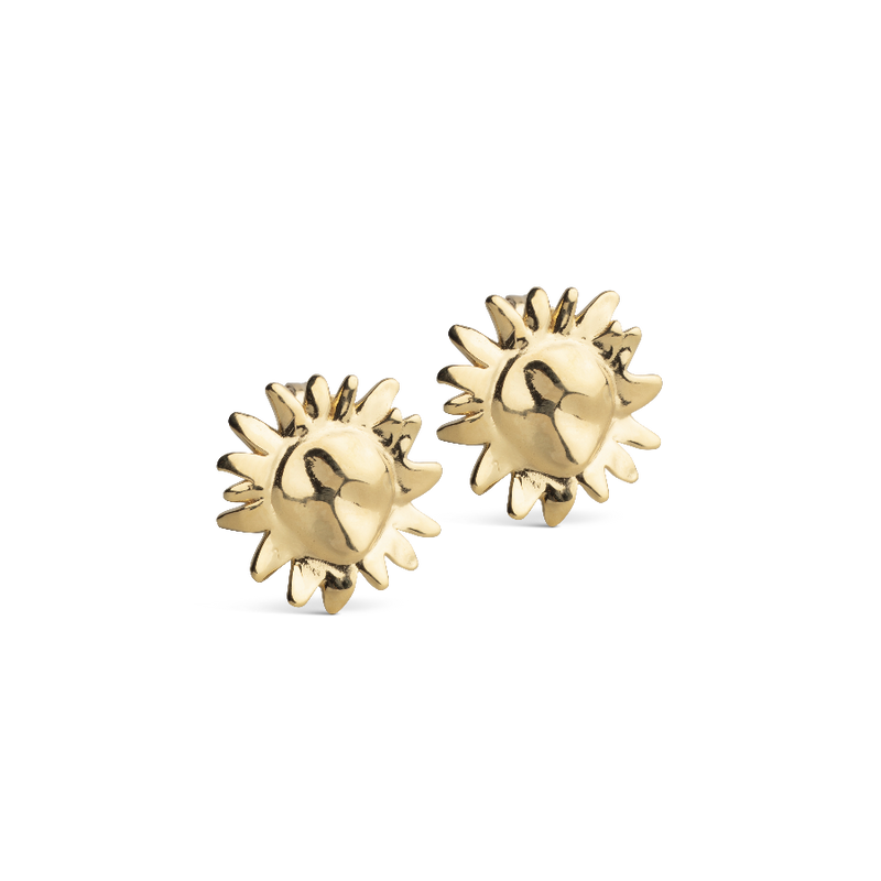 Großer Sonnenschein-Ohrstecker aus Emaille