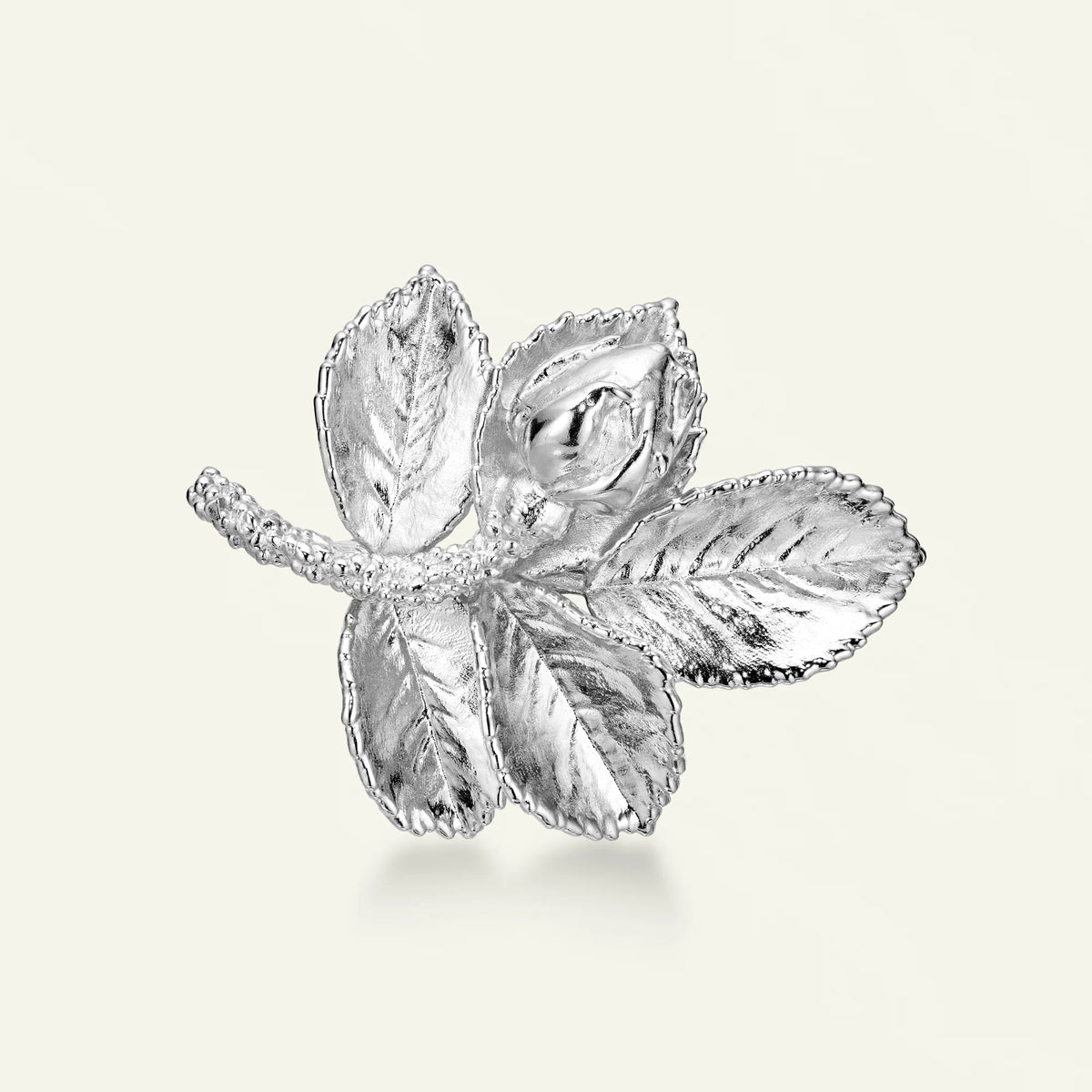 Flora Danica Rosenblatt Silberbrosche – 907.ROS-BRO-S