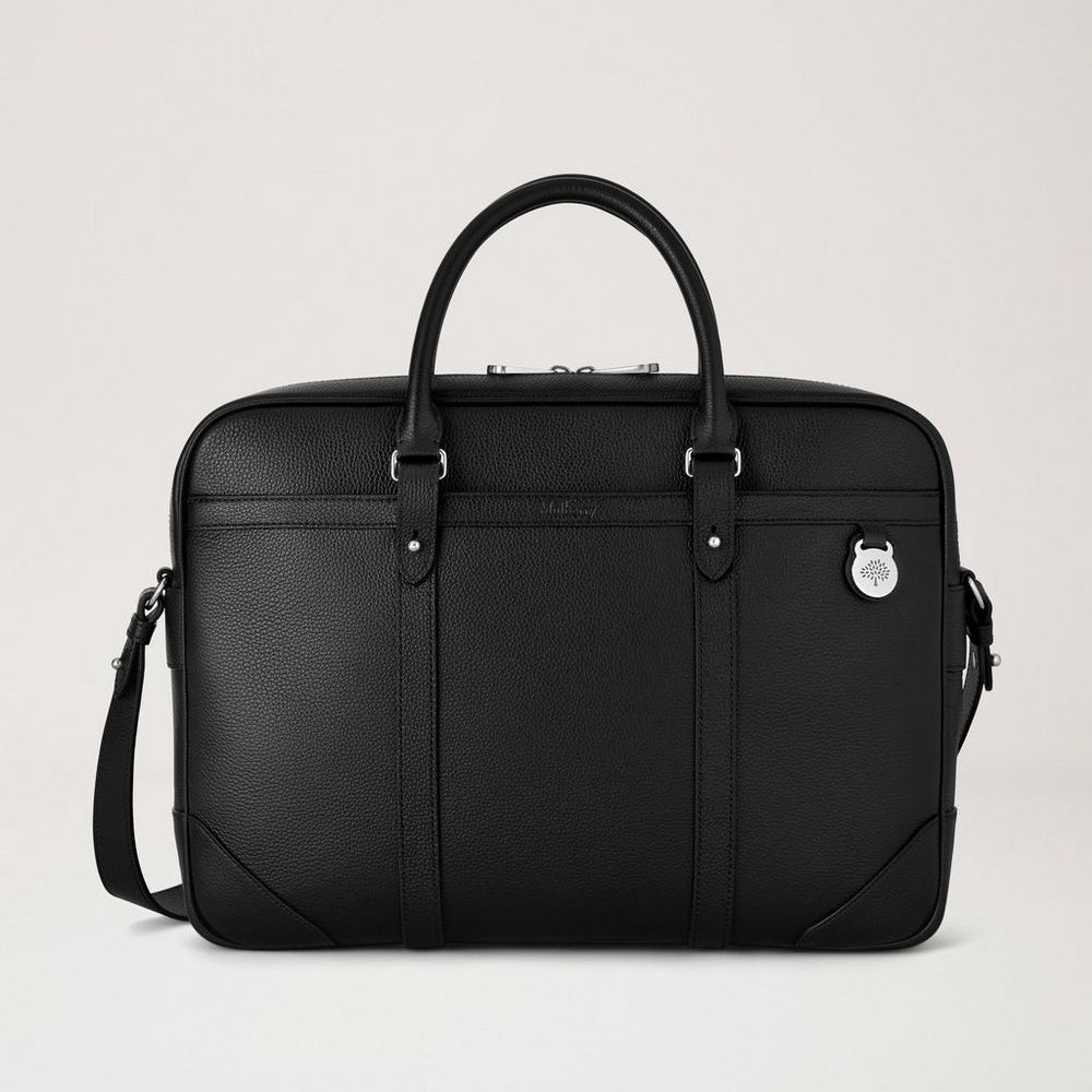 Mulberry Heritage-Aktentasche in Schwarz mit kleiner klassischer Narbung