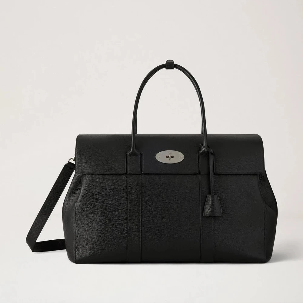 Mulberry Heritage Piccadilly Holdall Small Classic Grain Schwarz 
