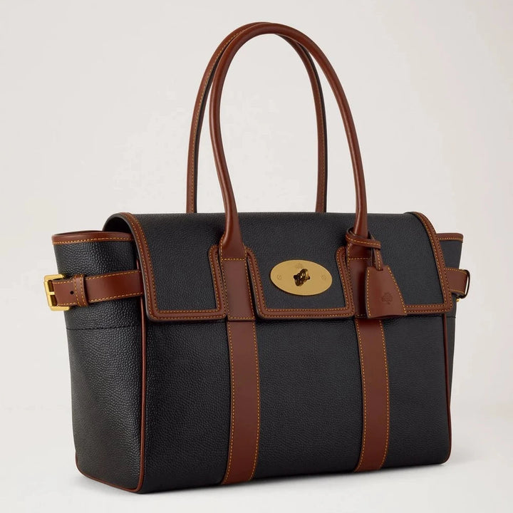 Mulberry Bayswater Scotchgrain Schwarz-Cognac