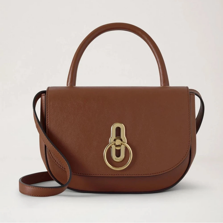 Mulberry Kleine Amberley Top Handle Oak aus geschmeidigem, glattem Leder 