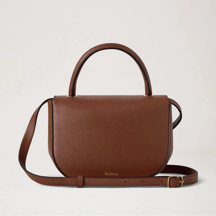 Mulberry Kleine Amberley Top Handle Oak aus geschmeidigem, glattem Leder 