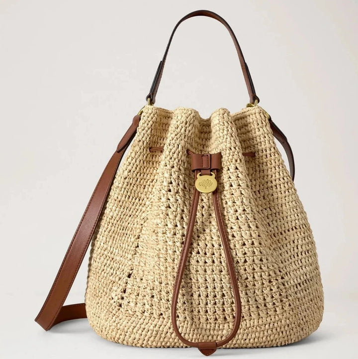 Mulberry Crochet Bucket Natürliches gehäkeltes Raffia 