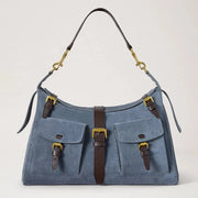 Mulberry Roxanne Schultertasche aus Wildleder in Foggy Grey 