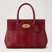 Mulberry Bayswater Apple Red Waxed Snake Print