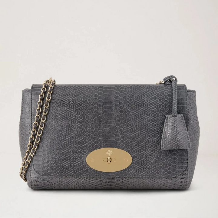 Mulberry Medium Lily Foggy Grey Waxed Snake Print – HH0214/787D117