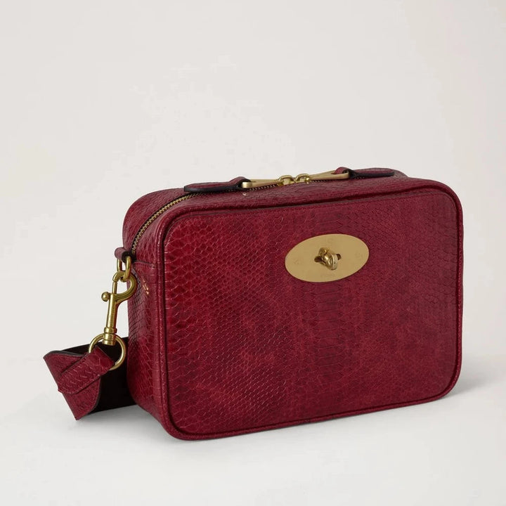 Mulberry Darley Camera Bag Waxed Snake Apfelrot 
