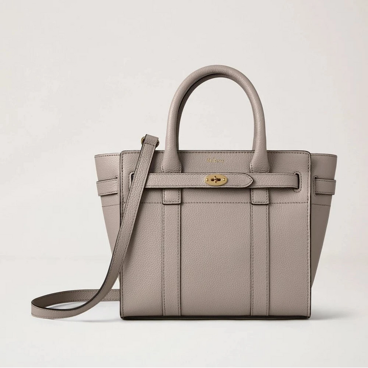 Bayswater Zipped Tote khaki håndtaske i læder med justerbar rem og guldspænde, Model HH4949_205F924.