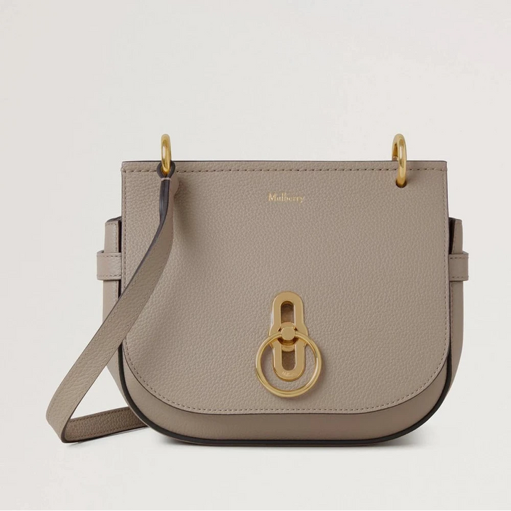 Mulberry Kleine Amberley Satchel Cashmere Taupe Small Classic Grain 