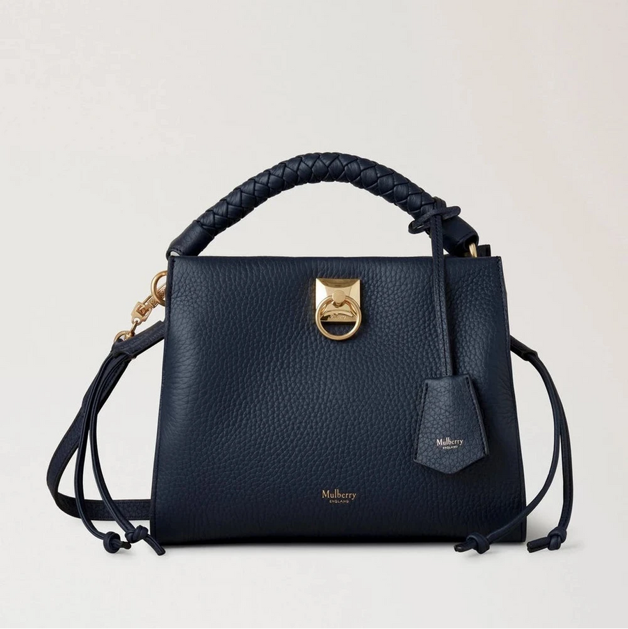 Mulberry Small Iris Night Sky Leder mit grober Narbung und Kalbsleder