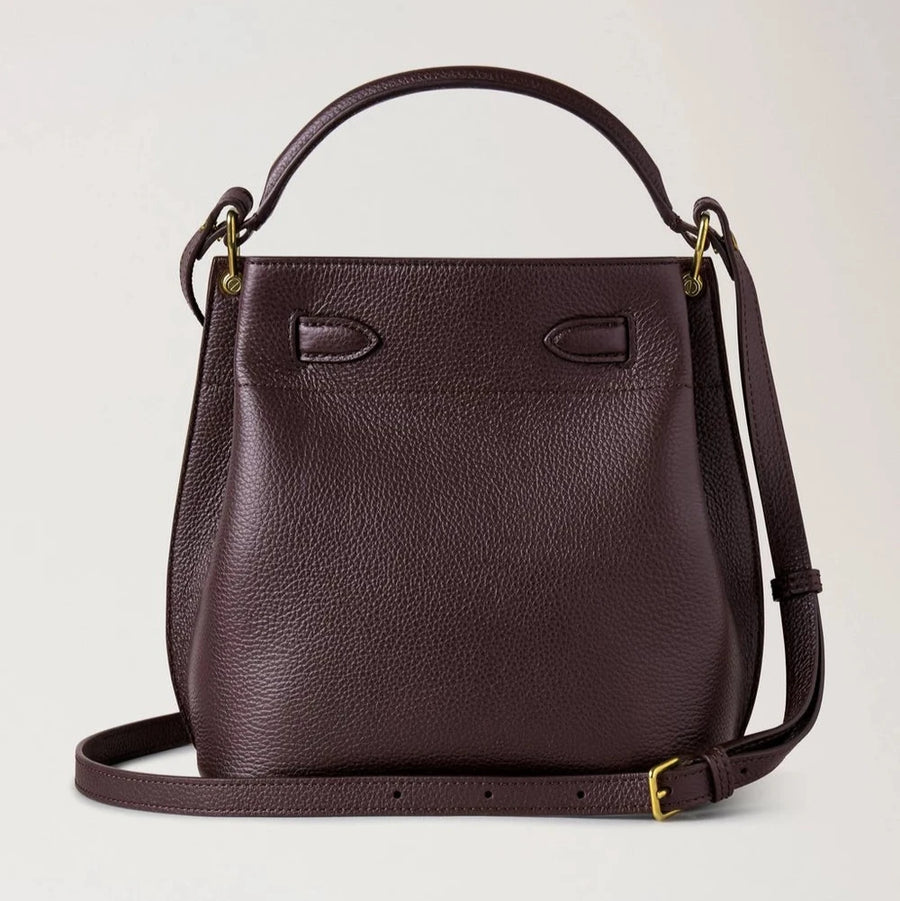Mulberry Islington Bucket kleiner klassischer Getreide Ebenholz