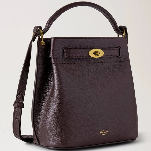Mulberry Islington Bucket kleiner klassischer Getreide Ebenholz