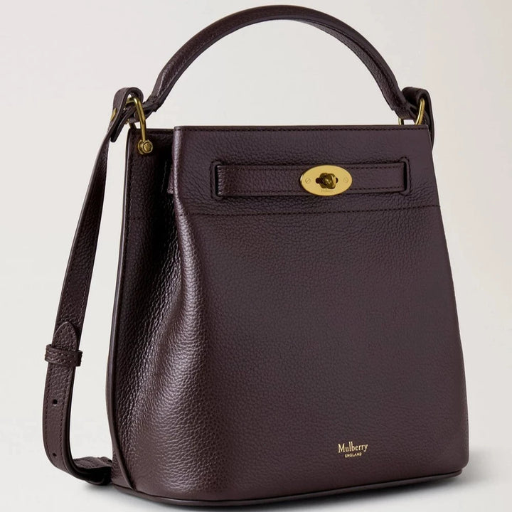 Mulberry Islington Bucket kleiner klassischer Getreide Ebenholz