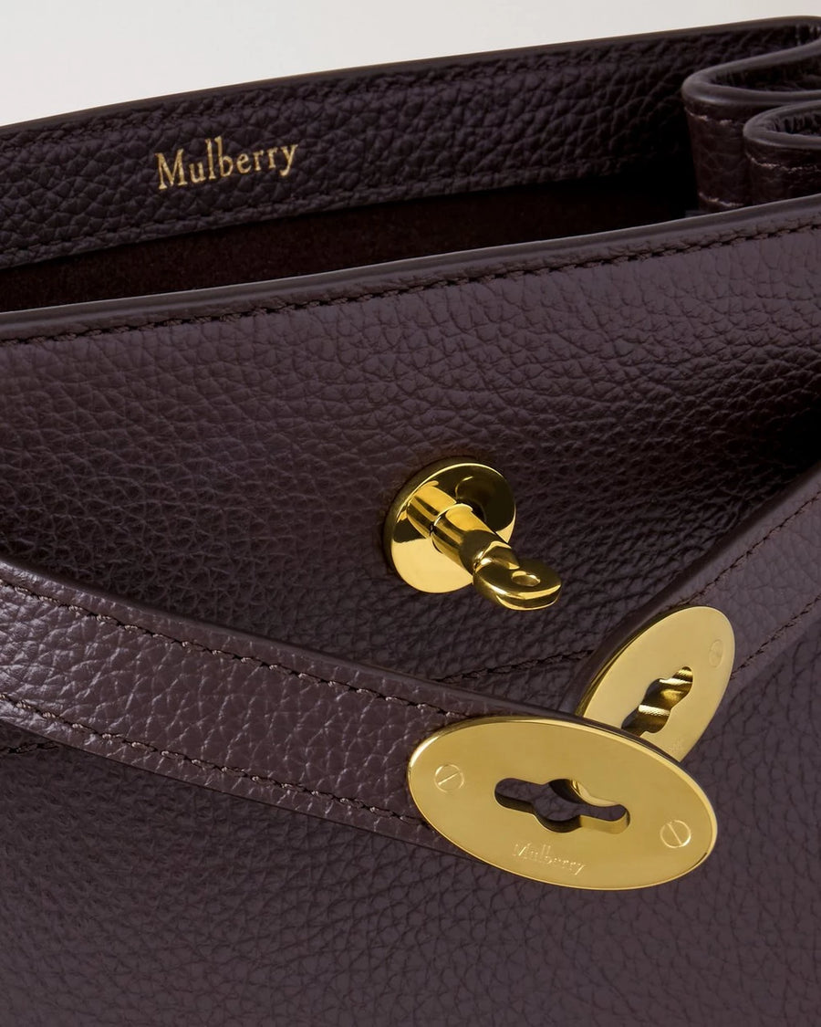 Mulberry Islington Bucket kleiner klassischer Getreide Ebenholz