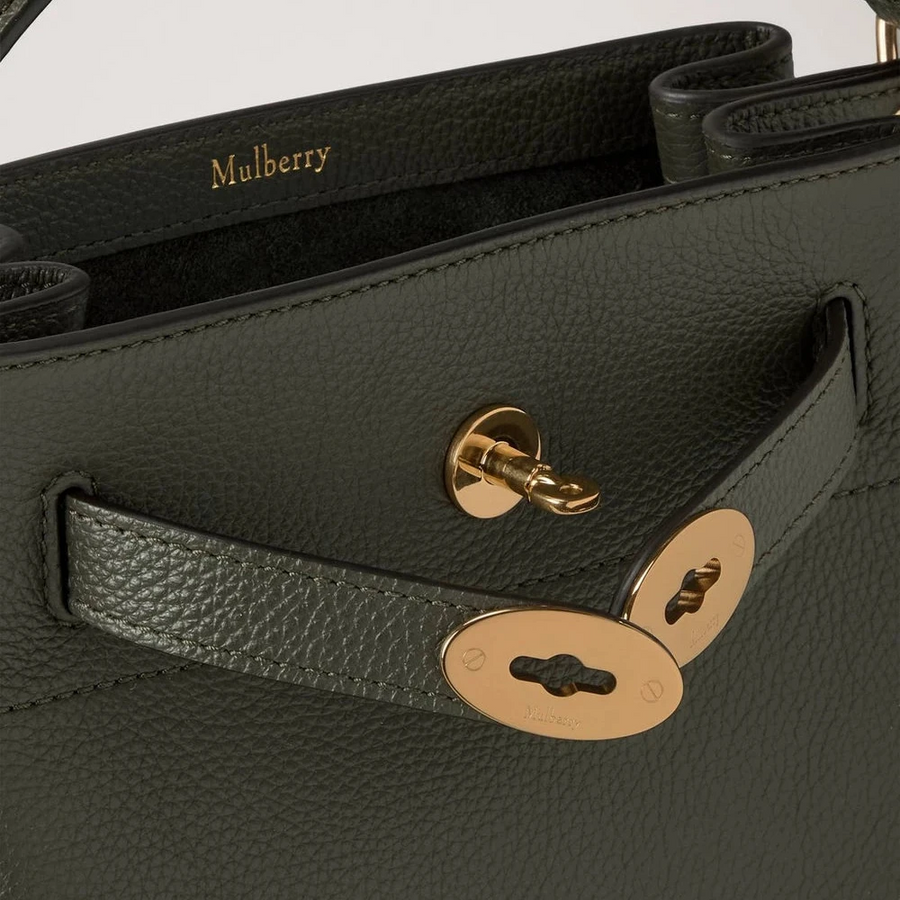 Mulberry Islington Bucket Juniper Green Kleine klassische Körnung