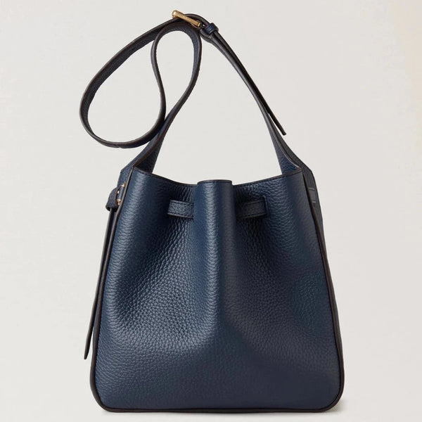Mulberry Lyra Bucket Leder mit grober Narbung in Nachthimmel