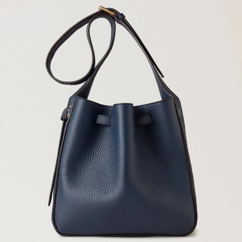 Mulberry Lyra Bucket Leder mit grober Narbung in Nachthimmel