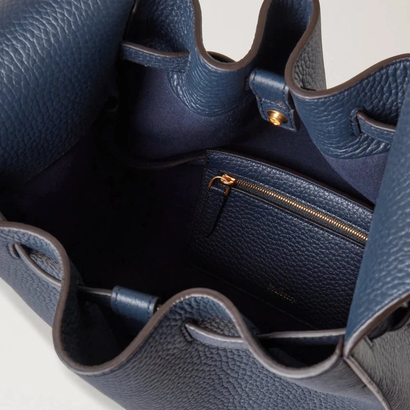 Mulberry Lyra Bucket Leder mit grober Narbung in Nachthimmel