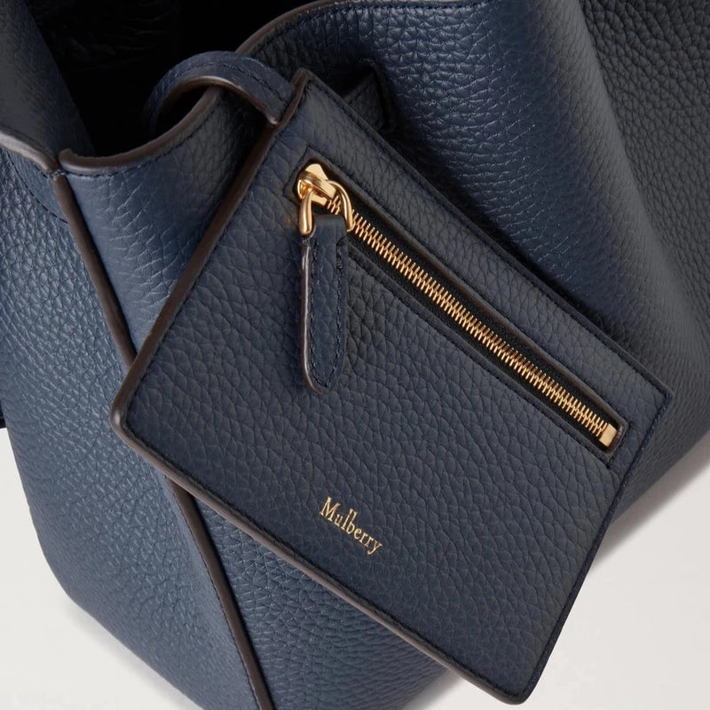 Mulberry Lyra Bucket Leder mit grober Narbung in Nachthimmel
