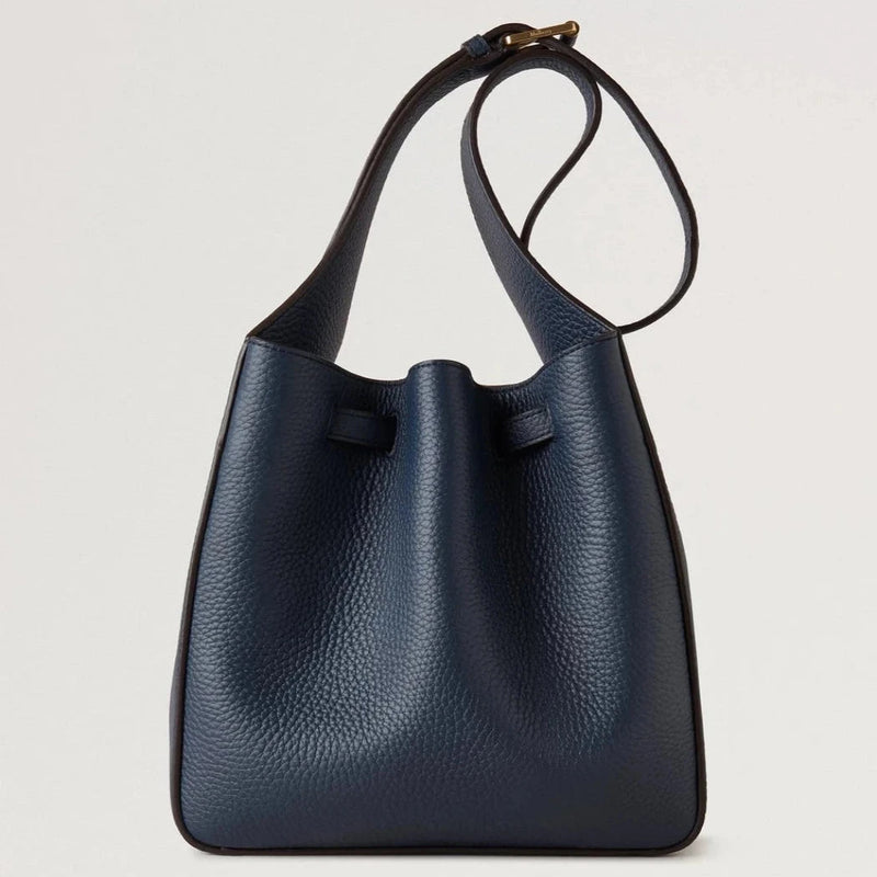 Mulberry Lyra Bucket Leder mit grober Narbung in Nachthimmel