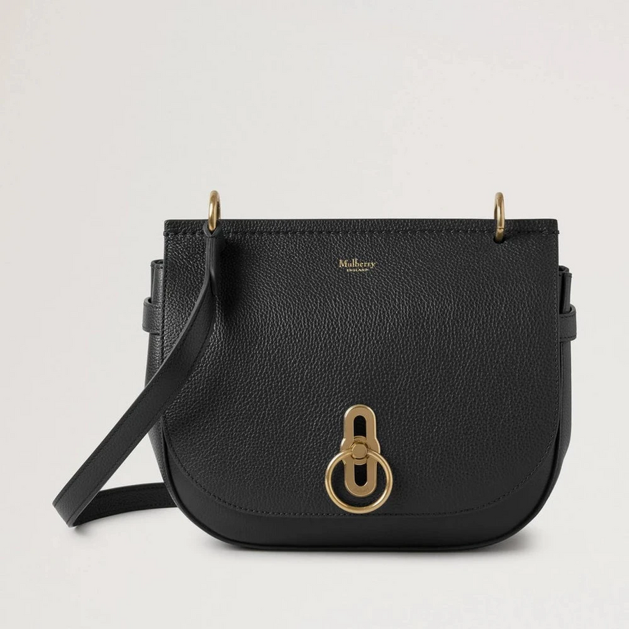 Mulberry Amberley Satchel Kleine klassische Narbung Schwarz