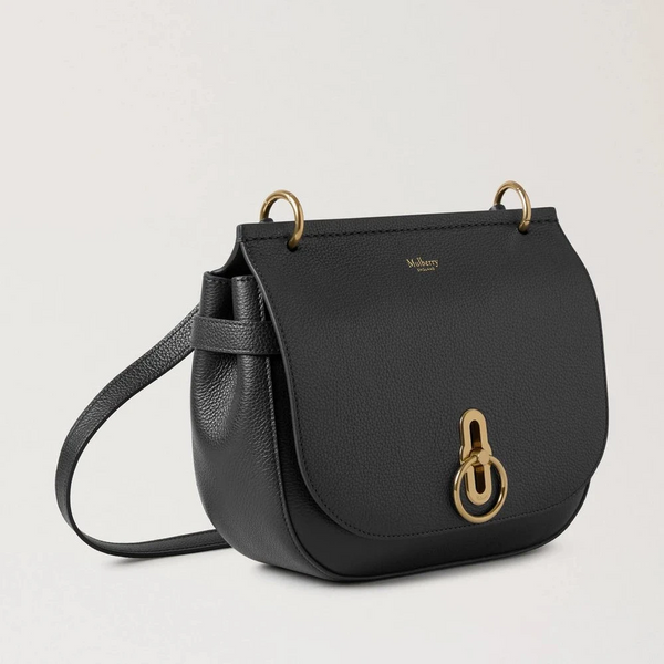 Mulberry Amberley Satchel Kleine klassische Narbung Schwarz