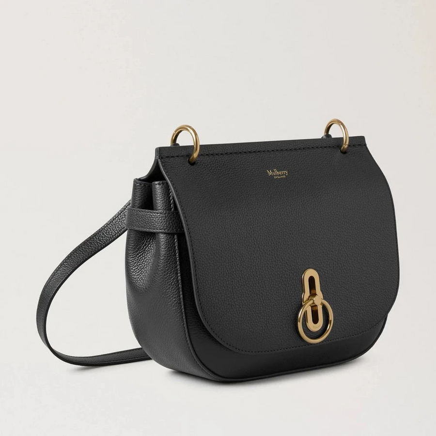 Mulberry Amberley Satchel Kleine klassische Narbung Schwarz