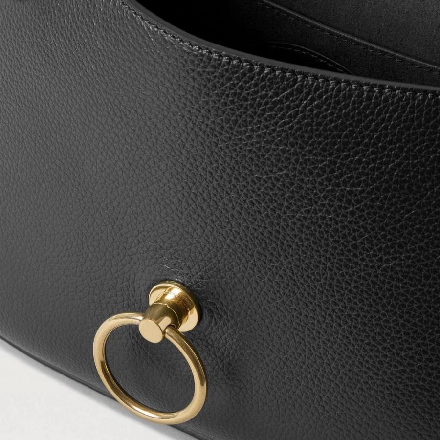 Mulberry Amberley Satchel Kleine klassische Narbung Schwarz