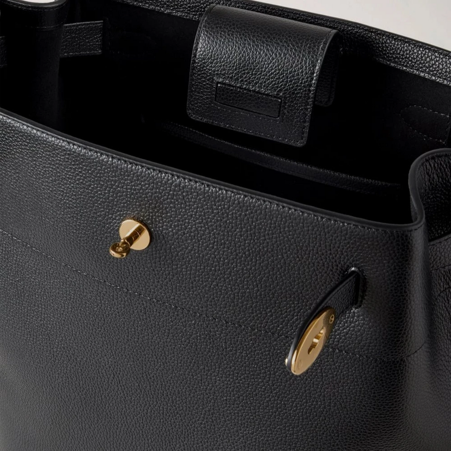 Mulberry Großer Islington Bucket kleines klassisches Getreideschwarz