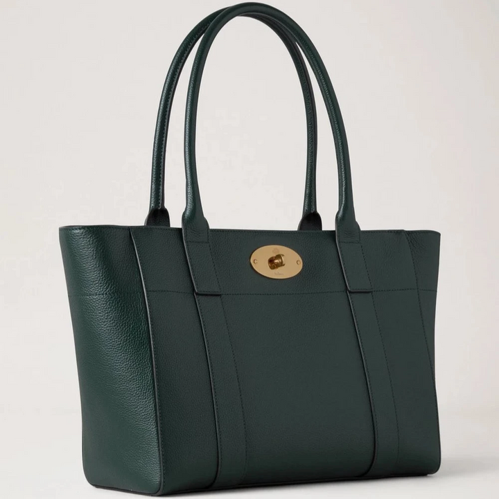 Mulberry Bayswater 9 To 5 Kleine Handtasche aus klassischem genarbtem Leder, Mulberry Grün