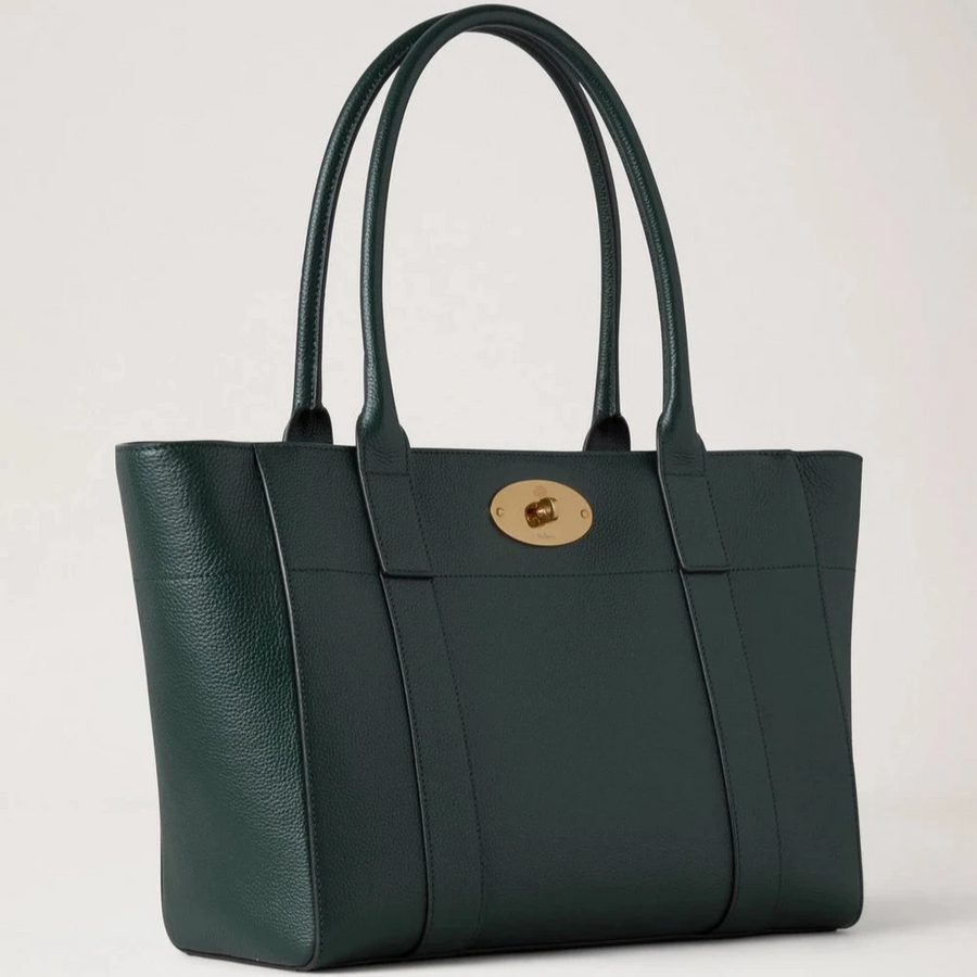 Mulberry Bayswater 9 To 5 Kleine Handtasche aus klassischem genarbtem Leder, Mulberry Grün
