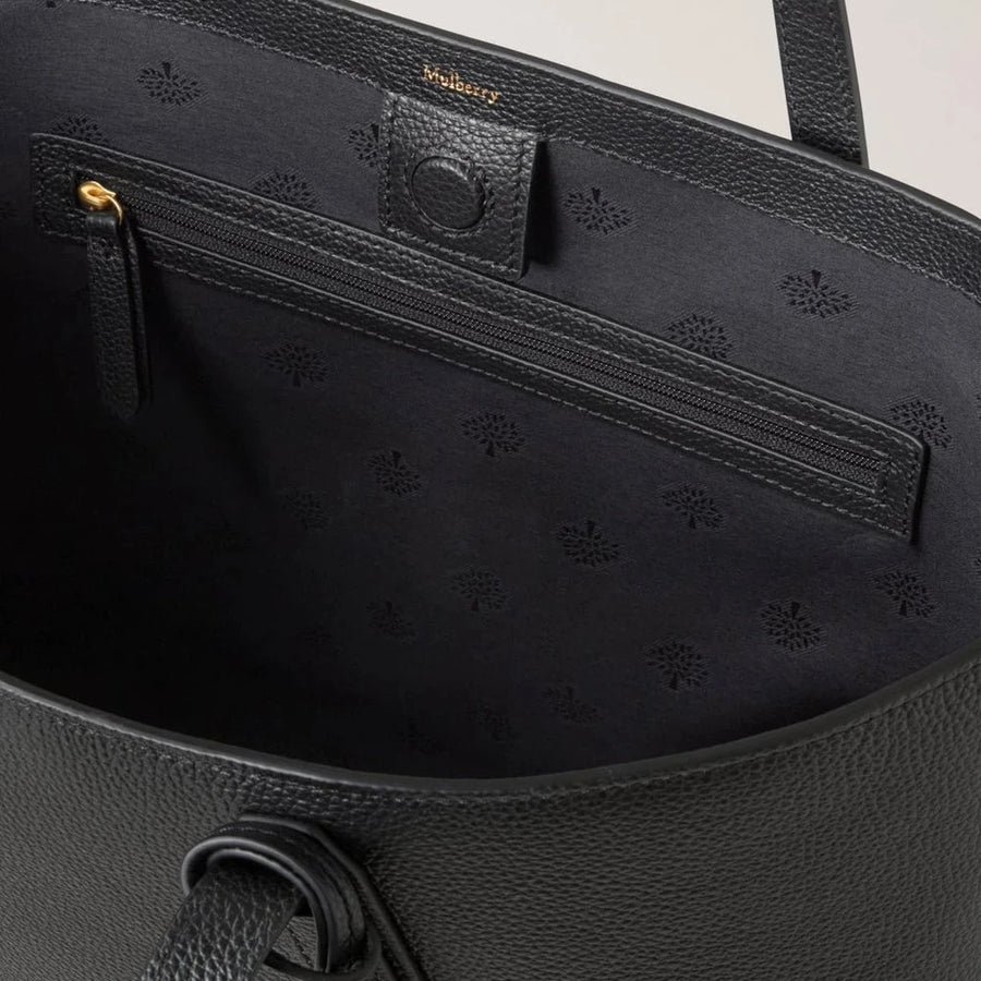 Mulberry Shopper Schwarz, kleine Ausführung, klassisches Narbenleder