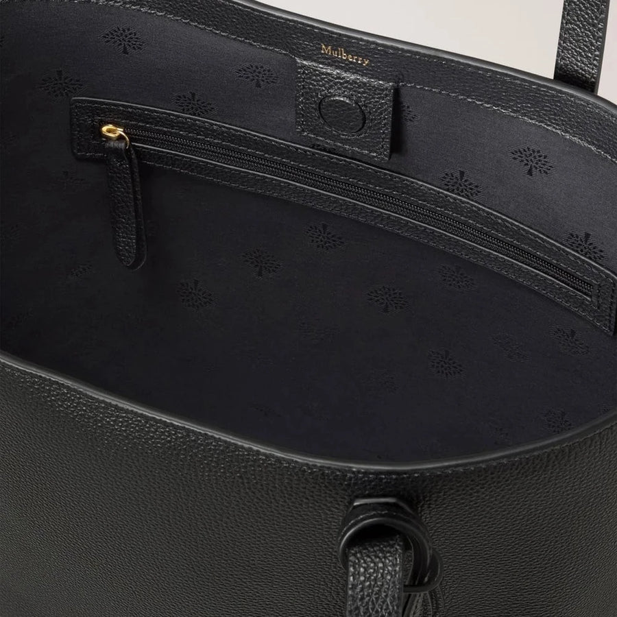 Mulberry A4 North South Shopper Small Classic Grain Schwarz