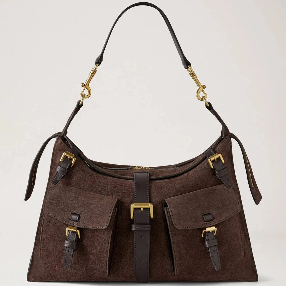 Mulberry Roxanne Schultertasche aus Schokoladen-Wildleder 
