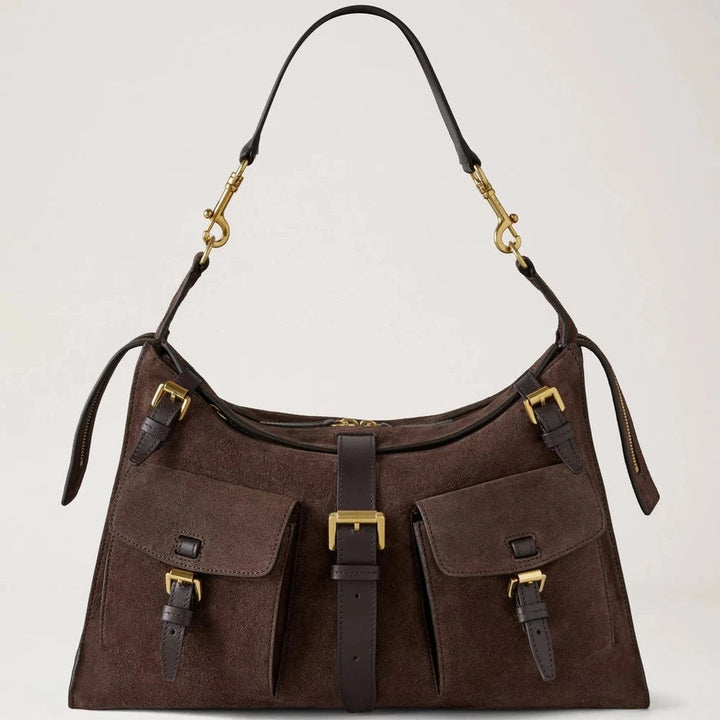 Mulberry Roxanne Schultertasche aus Schokoladen-Wildleder 