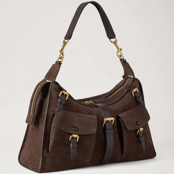 Mulberry Roxanne Schultertasche aus Schokoladen-Wildleder 